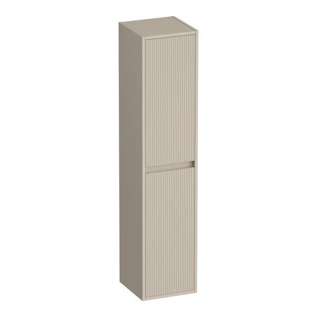 BRAUER Adore Wavy hoge kast 160 met 2 deuren greeploos links- of rechtsdraaiend mat beige HK-ADW160MB