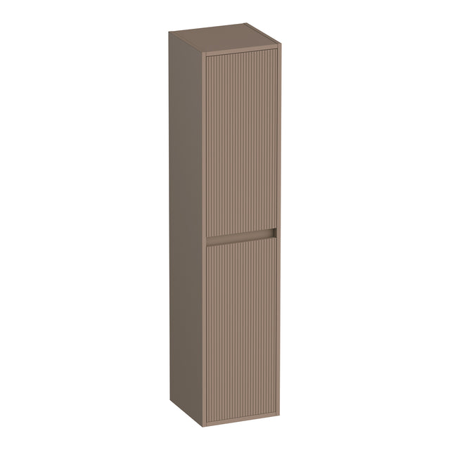 BRAUER Adore Wavy hoge kast 160 met 2 deuren greeploos links- of rechtsdraaiend mat mokka HK-ADW160MM