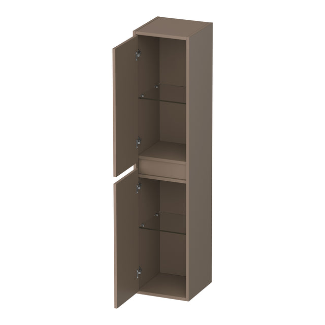 BRAUER Adore Wavy hoge kast 160 met 2 deuren greeploos links- of rechtsdraaiend mat mokka HK-ADW160MM