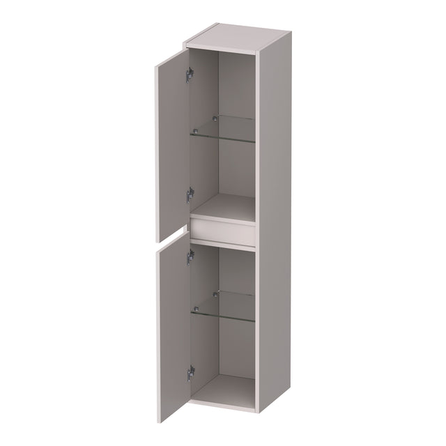 BRAUER Adore Wavy hoge kast 160 met 2 deuren greeploos links- of rechtsdraaiend mat zand HK-ADW160MS