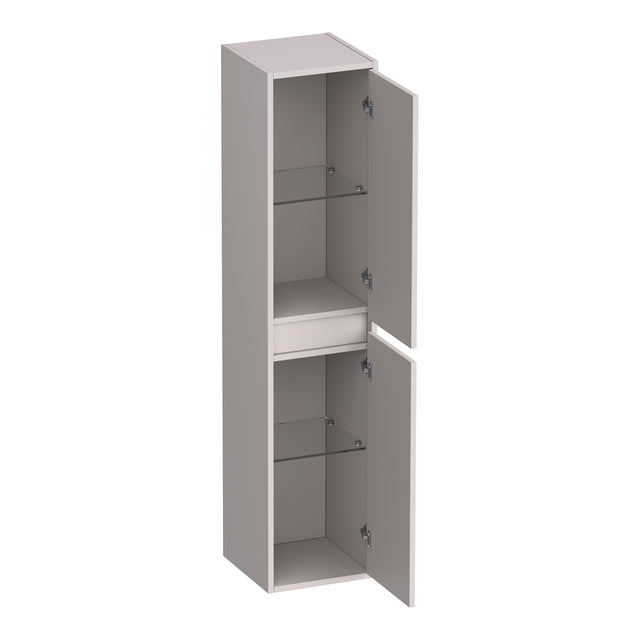 BRAUER Adore Wavy hoge kast 160 met 2 deuren greeploos links- of rechtsdraaiend mat zand HK-ADW160MS