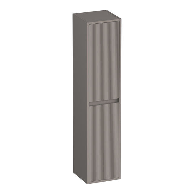 BRAUER Adore Wavy hoge kast 160 met 2 deuren greeploos links- of rechtsdraaiend mat taupe HK-ADW160MT