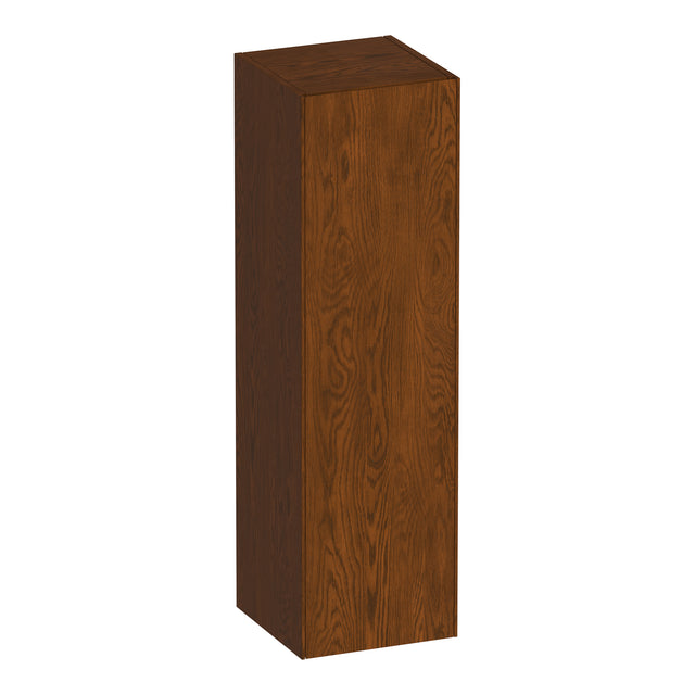 BRAUER Inspire hoge kast 120 met 1 deur greeploos linksdraaiend lamellen eiken bruin HK-IN120LLEB