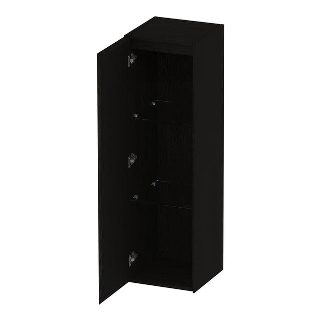 BRAUER Inspire hoge kast 120 met 1 deur greeploos linksdraaiend Timber Black HK-IN120LTB