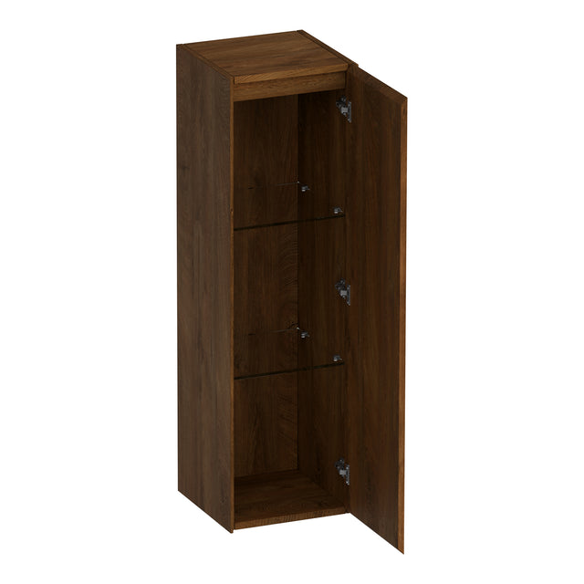 BRAUER Inspire hoge kast 120 met 1 deur greeploos rechtsdraaiend Forest Cacao HK-IN120RFC