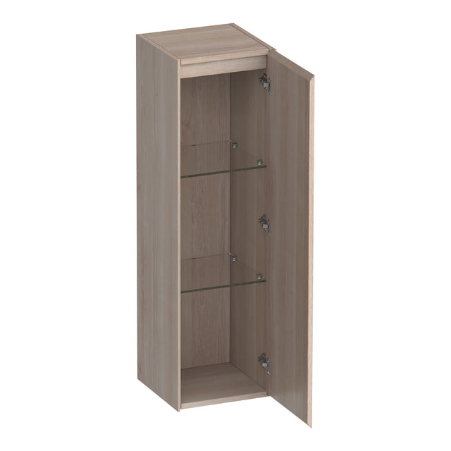 BRAUER Inspire hoge kast 120 met 1 deur greeploos rechtsdraaiend lamellen eiken wit HK-IN120RLEW