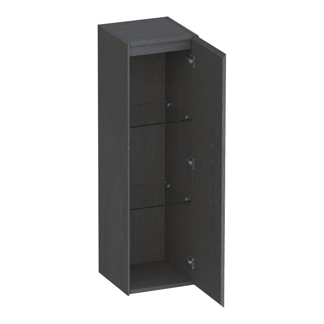 BRAUER Inspire hoge kast 120 met 1 deur greeploos rechtsdraaiend Timber Grey HK-IN120RTG