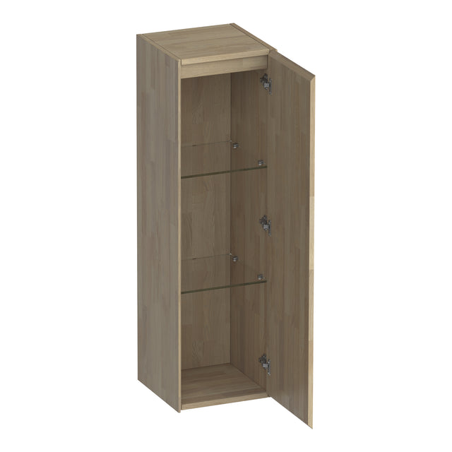 BRAUER Inspire hoge kast 120 met 1 deur greeploos rechtsdraaiend vingerlas eiken grijs HK-IN120RVEG