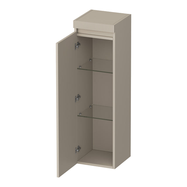 BRAUER Joy Wavy hoge kast 120 met 1 deur greeploos linksdraaiend mat beige HK-JYW120LMB