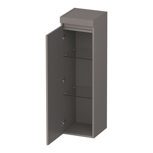 BRAUER Joy Wavy hoge kast 120 met 1 deur greeploos linksdraaiend mat taupe HK-JYW120LMT