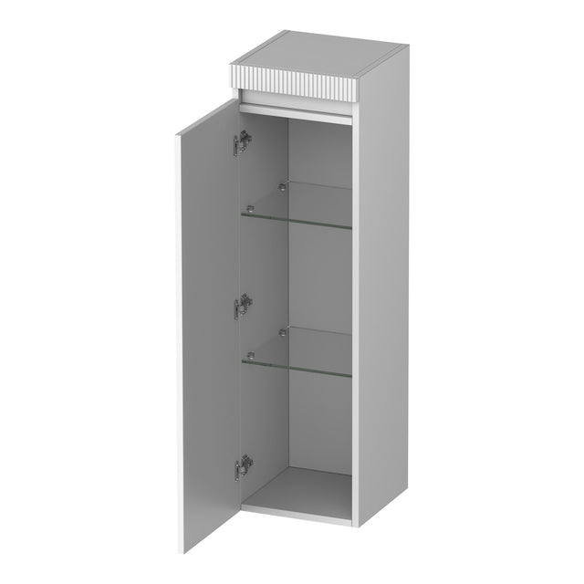 BRAUER Joy Wavy hoge kast 120 met 1 deur greeploos linksdraaiend mat wit HK-JYW120LMW