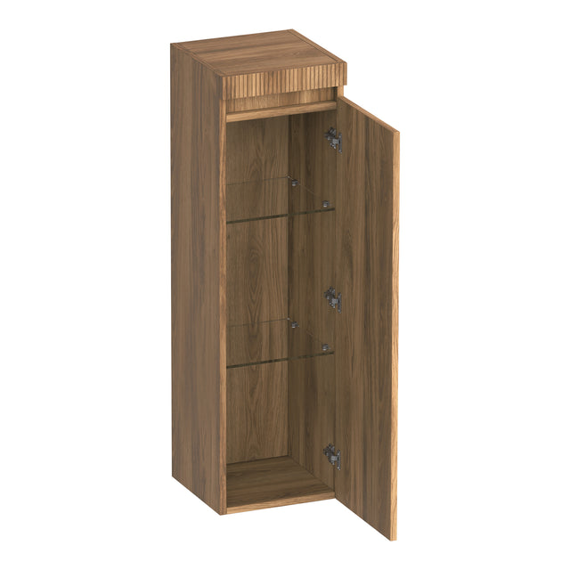 BRAUER Joy Wavy hoge kast 120 met 1 deur greeploos rechtsdraaiend Honey HK-JYW120RHO