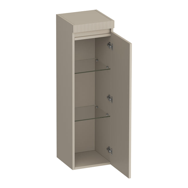 BRAUER Joy Wavy hoge kast 120 met 1 deur greeploos rechtsdraaiend mat beige HK-JYW120RMB