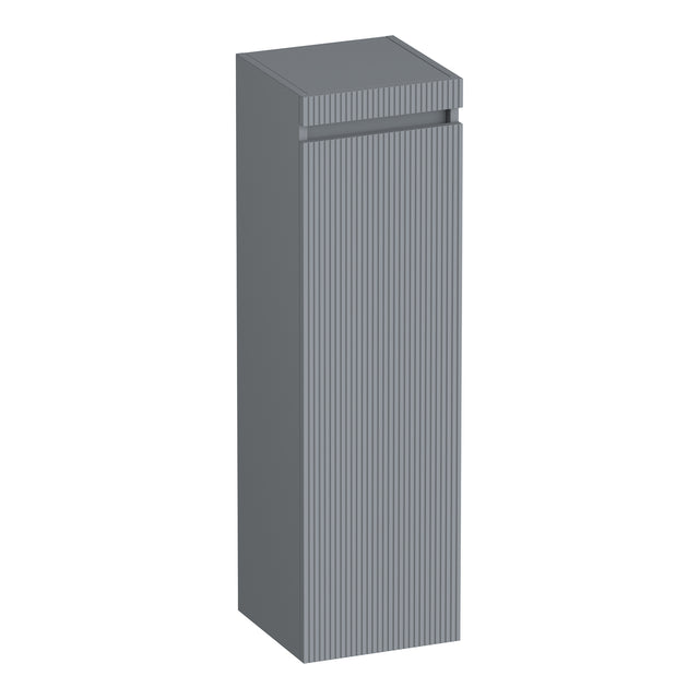 BRAUER Joy Wavy hoge kast 120 met 1 deur greeploos rechtsdraaiend mat grijs HK-JYW120RMG