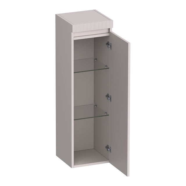 BRAUER Joy Wavy hoge kast 120 met 1 deur greeploos rechtsdraaiend mat zand HK-JYW120RMS