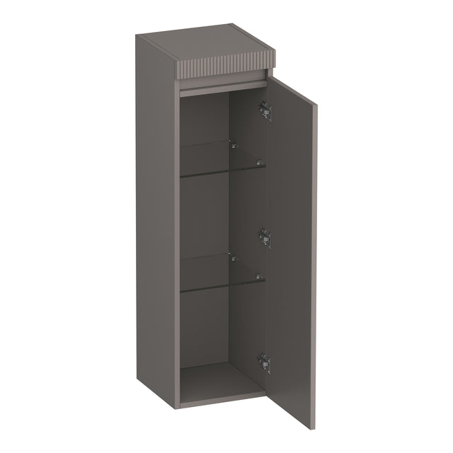 BRAUER Joy Wavy hoge kast 120 met 1 deur greeploos rechtsdraaiend mat taupe HK-JYW120RMT