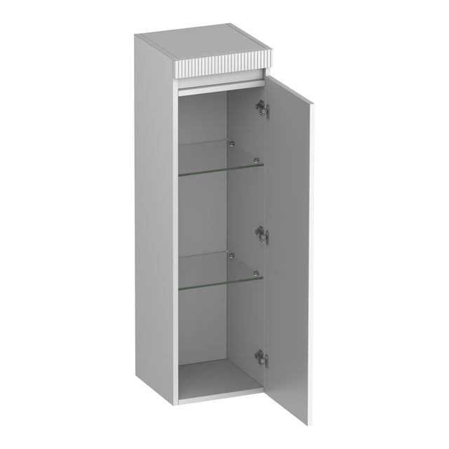 BRAUER Joy Wavy hoge kast 120 met 1 deur greeploos rechtsdraaiend mat wit HK-JYW120RMW