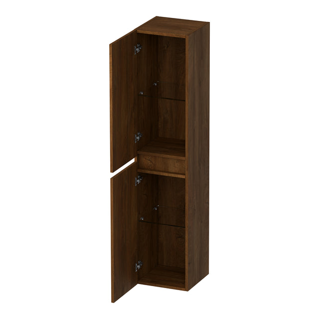 BRAUER Joy Wavy hoge kast 160 met 2 deuren greeploos links- of rechtsdraaiend Forest Cacao HK-JYW160FC