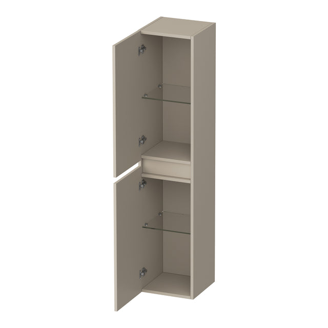 BRAUER Joy Wavy hoge kast 160 met 2 deuren greeploos links- of rechtsdraaiend mat beige HK-JYW160MB