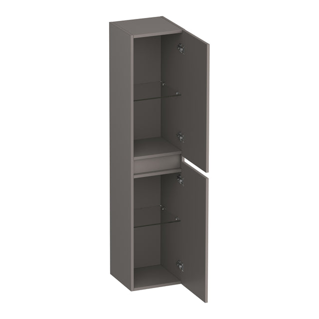 BRAUER Joy Wavy hoge kast 160 met 2 deuren greeploos links- of rechtsdraaiend mat taupe HK-JYW160MT