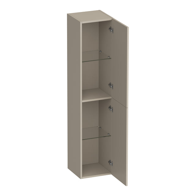 BRAUER Trust hoge kast 160 excl. opbouwgrepen met 2 deuren links- of rechtsdraaiend mat beige HK-TR160MB