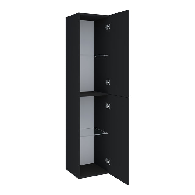 BRAUER Trust hoge kast 160 excl. opbouwgrepen met 2 deuren links- of rechtsdraaiend mat zwart HK-TR160MZ