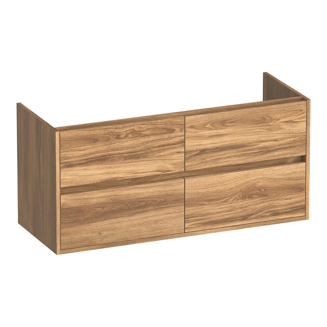 BRAUER Adore onderkast 120 met 4 softclose lades greeploos en 2 sifon uitsparingen Honey OK-AR120-4HO