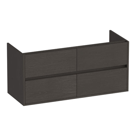 BRAUER Adore onderkast 120 met 4 softclose lades greeploos en 2 sifon uitsparingen Timber Anthracite OK-AR120-4TA