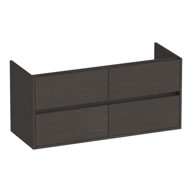 BRAUER Adore onderkast 120 met 4 softclose lades greeploos en 2 sifon uitsparingen Timber Anthracite OK-AR120-4TA
