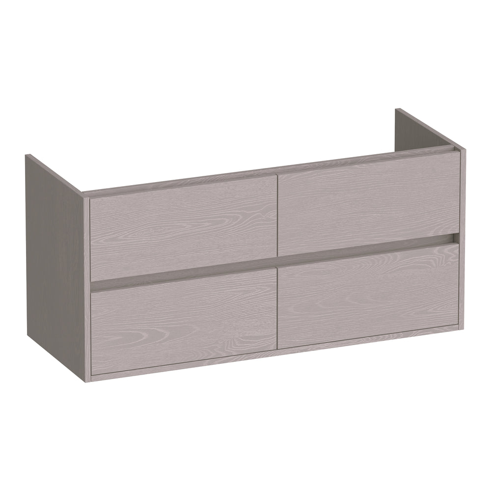 BRAUER Adore onderkast 120 met 4 softclose lades greeploos en 2 sifon uitsparingen Timber Greige OK-AR120-4TE