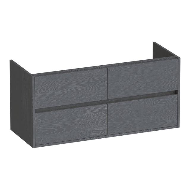 BRAUER Adore onderkast 120 met 4 softclose lades greeploos en 2 sifon uitsparingen Timber Grey OK-AR120-4TG