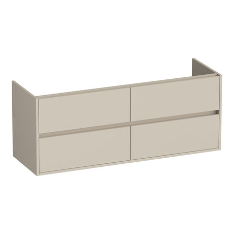 BRAUER Adore onderkast 140 met 4 softclose lades greeploos en 2 sifon uitsparingen mat beige OK-AR140MB