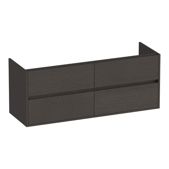 BRAUER Adore onderkast 140 met 4 softclose lades greeploos en 2 sifon uitsparingen Timber Anthracite OK-AR140TA