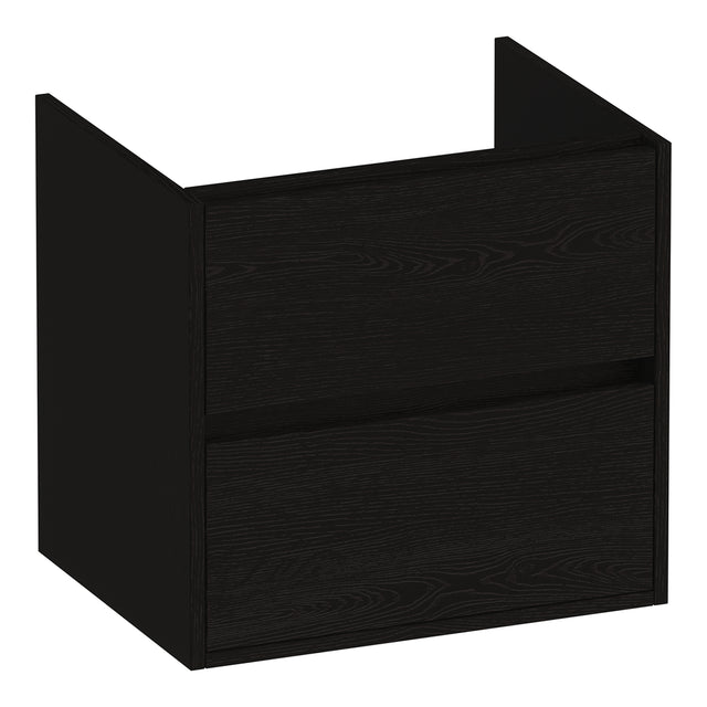 BRAUER Adore onderkast 60 met 2 softclose lades greeploos en 1 sifon uitsparing Timber Black OK-AR60TB