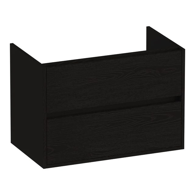 BRAUER Adore onderkast 80 met 2 softclose lades greeploos en 1 sifon uitsparing Timber Black OK-AR80TB