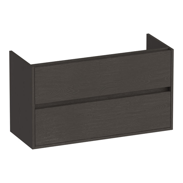 BRAUER Adore onderkast ondiep 100 met 2 softclose lades greeploos en 1 sifon uitsparing Timber Anthracite OK-ARO100TA