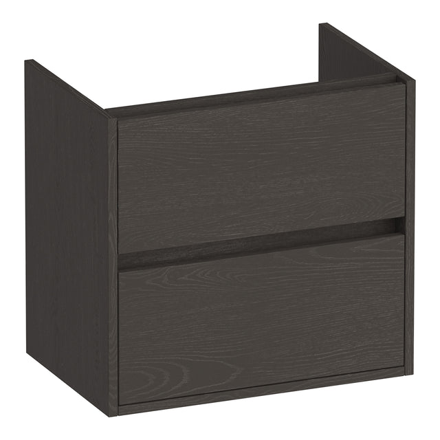 BRAUER Adore onderkast ondiep 60 met 2 softclose lades greeploos en 1 sifon uitsparing Timber Anthracite OK-ARO60TA