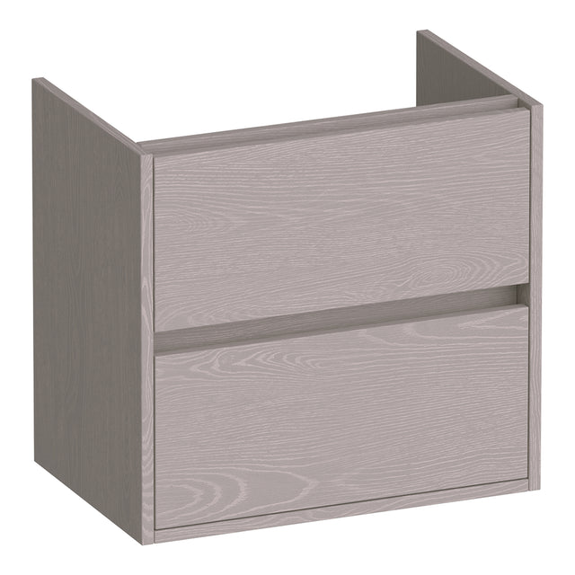 BRAUER Adore onderkast ondiep 60 met 2 softclose lades greeploos en 1 sifon uitsparing Timber Greige OK-ARO60TE