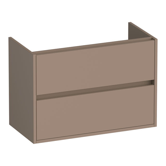 BRAUER Adore onderkast ondiep 80 met 2 softclose lades greeploos en 1 sifon uitsparing mat mokka OK-ARO80MM