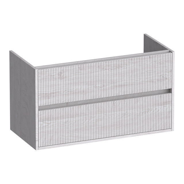 BRAUER Adore Wavy onderkast 100 met 2 softclose lades greeploos en 1 sifon uitsparing Forest Seashell OK-ARW100FS