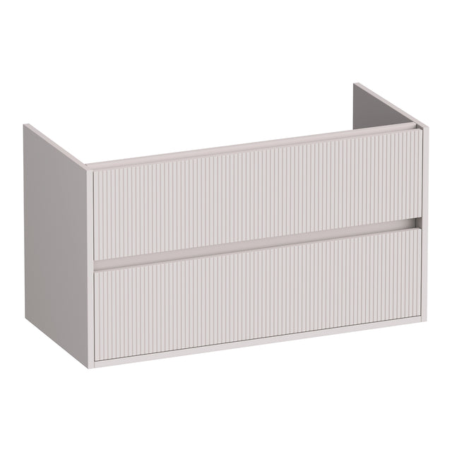 BRAUER Adore Wavy onderkast 100 met 2 softclose lades greeploos en 1 sifon uitsparing mat zand OK-ARW100MS