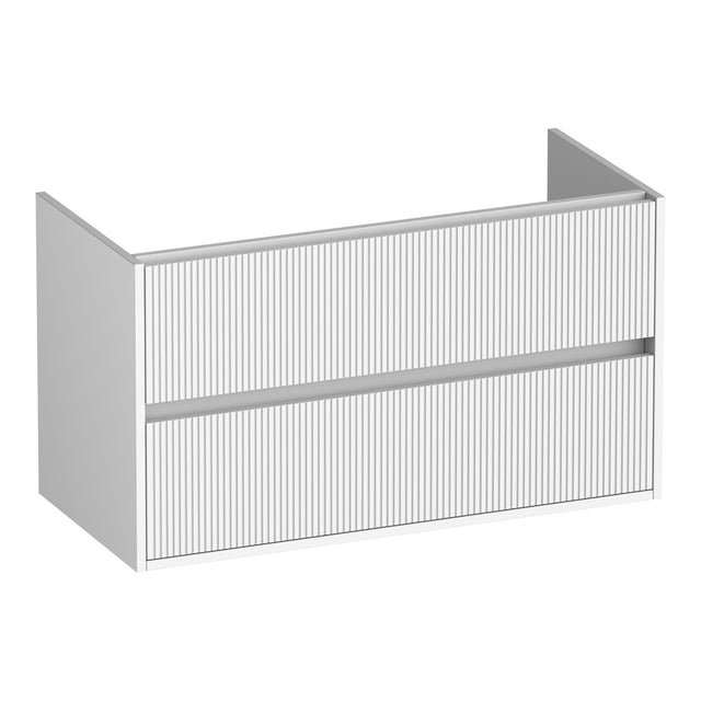 BRAUER Adore Wavy onderkast 100 met 2 softclose lades greeploos en 1 sifon uitsparing mat wit OK-ARW100MW