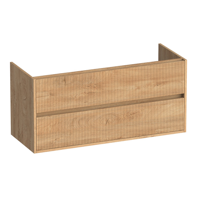 BRAUER Adore Wavy onderkast 120 met 2 softclose lades greeploos en 1 sifon uitsparing Forest Tan OK-ARW120-1FT