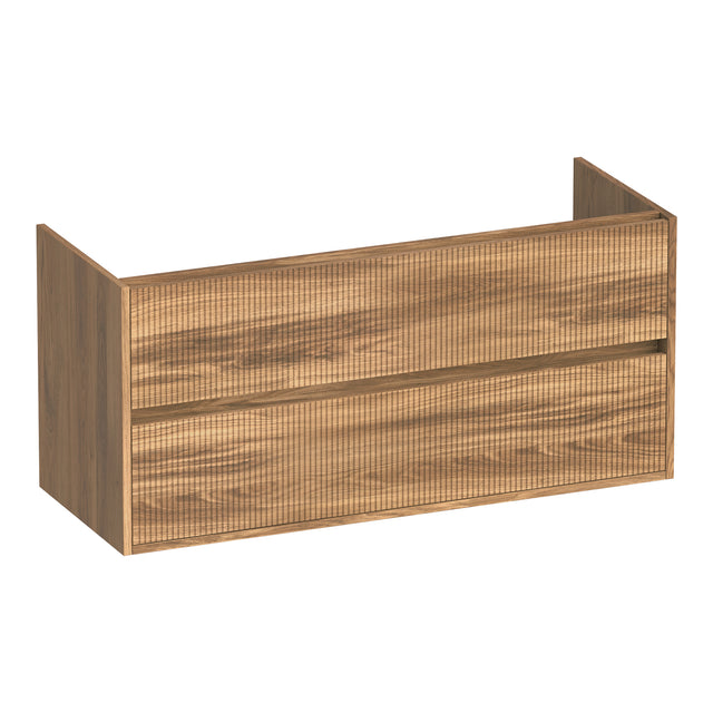 BRAUER Adore Wavy onderkast 120 met 2 softclose lades greeploos en 1 sifon uitsparing Honey OK-ARW120-1HO