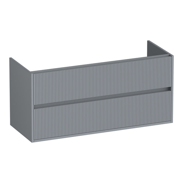 BRAUER Adore Wavy onderkast 120 met 2 softclose lades greeploos en 1 sifon uitsparing mat grijs OK-ARW120-1MG