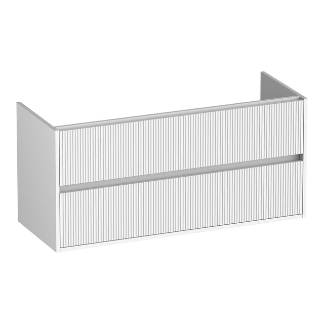 BRAUER Adore Wavy onderkast 120 met 2 softclose lades greeploos en 2 sifon uitsparingen mat wit OK-ARW120-2MW