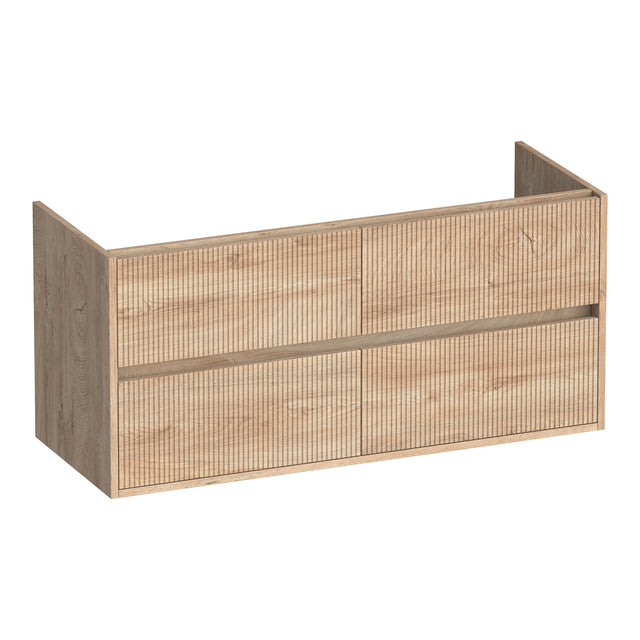 BRAUER Adore Wavy onderkast 120 met 4 softclose lades greeploos en 2 sifon uitsparingen Forest Wheat OK-ARW120-4FW