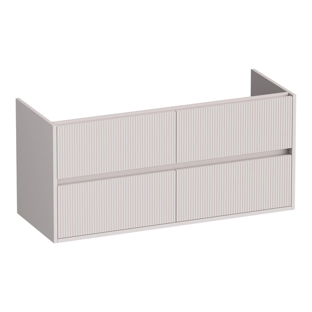 BRAUER Adore Wavy onderkast 120 met 4 softclose lades greeploos en 2 sifon uitsparingen mat zand OK-ARW120-4MS