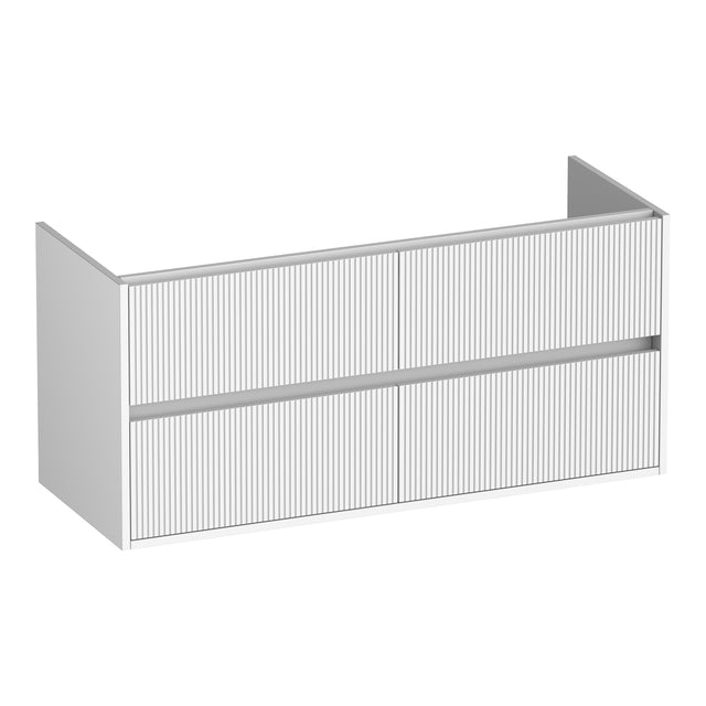 BRAUER Adore Wavy onderkast 120 met 4 softclose lades greeploos en 2 sifon uitsparingen mat wit OK-ARW120-4MW