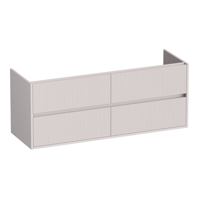 BRAUER Adore Wavy onderkast 140 met 4 softclose lades greeploos en 2 sifon uitsparingen mat zand OK-ARW140MS